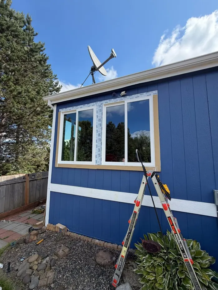 New white vinyl windows installed in a Portland home